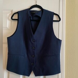 Amanda & Chelsea pinstripe vest dark navy/blue